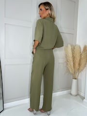AX Paris V-Neck Collar Tie Front Blouse - Image 4 of 4