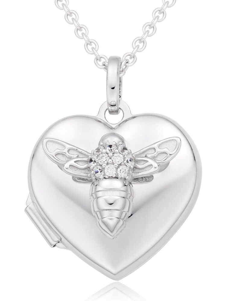 Beaverbrooks Silver Cubic Zirconia Bee Locket - Image 1 of 3