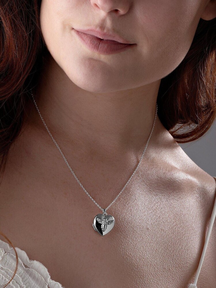 Beaverbrooks Silver Cubic Zirconia Bee Locket - Image 2 of 3