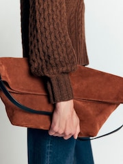 Boden Brown Collared Cable Jumper - Image 5 of 8