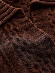 Boden Brown Collared Cable Jumper - Image 8 of 8
