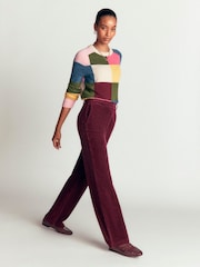 Boden Purple Fitzrovia Cord Column Trousers - Image 1 of 6