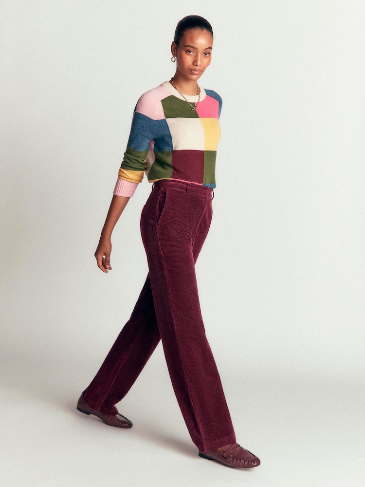 Boden Purple Fitzrovia Cord Column Trousers - Image 1 of 6 Boden Purple Fitzrovia Cord Column Trousers - Image 1 of 6