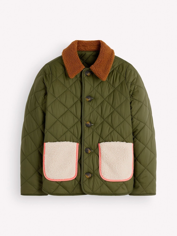 Verde - Boden Reversible Borg Mix Coat - Immagine 6 di 6 Verde - Boden Reversible Borg Mix Coat - Immagine 6 di 6