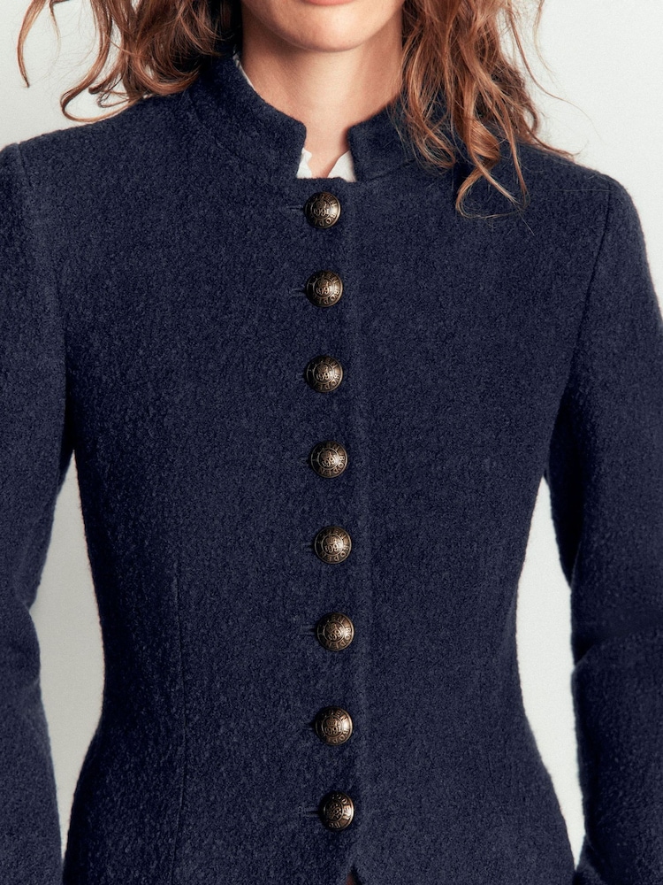 Boden Blue Hereford Boiled Wool Jacket - Image 2 of 7 Boden Blue Hereford Boiled Wool Jacket - Image 2 of 7