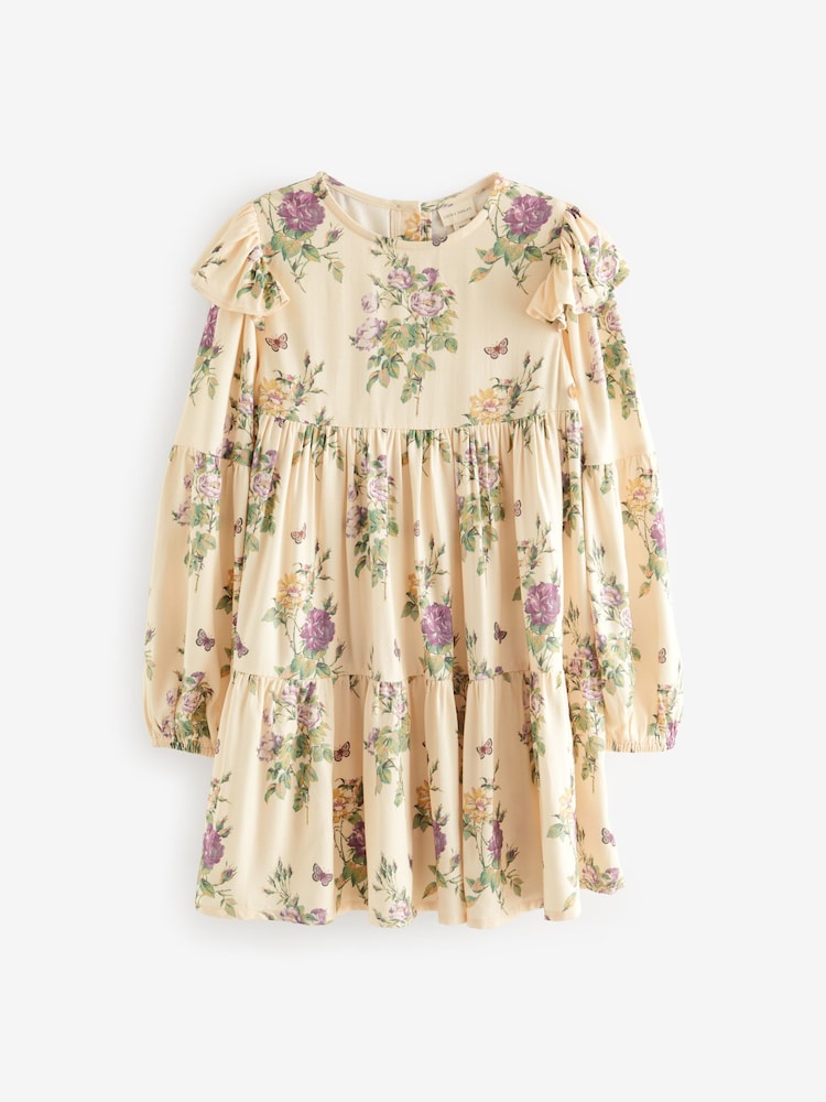 Laura Ashley Cream Cream Tiered Memento Dress - Image 17 of 17