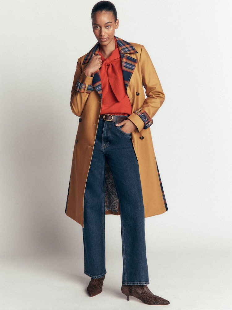 Boden Brown Double Breasted Trench Coat - Image 1 of 7