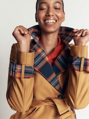 Boden Brown Double Breasted Trench Coat - Image 3 of 7