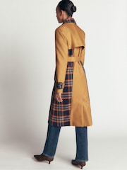 Boden Brown Double Breasted Trench Coat - Image 4 of 7