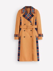 Boden Brown Double Breasted Trench Coat - Image 7 of 7