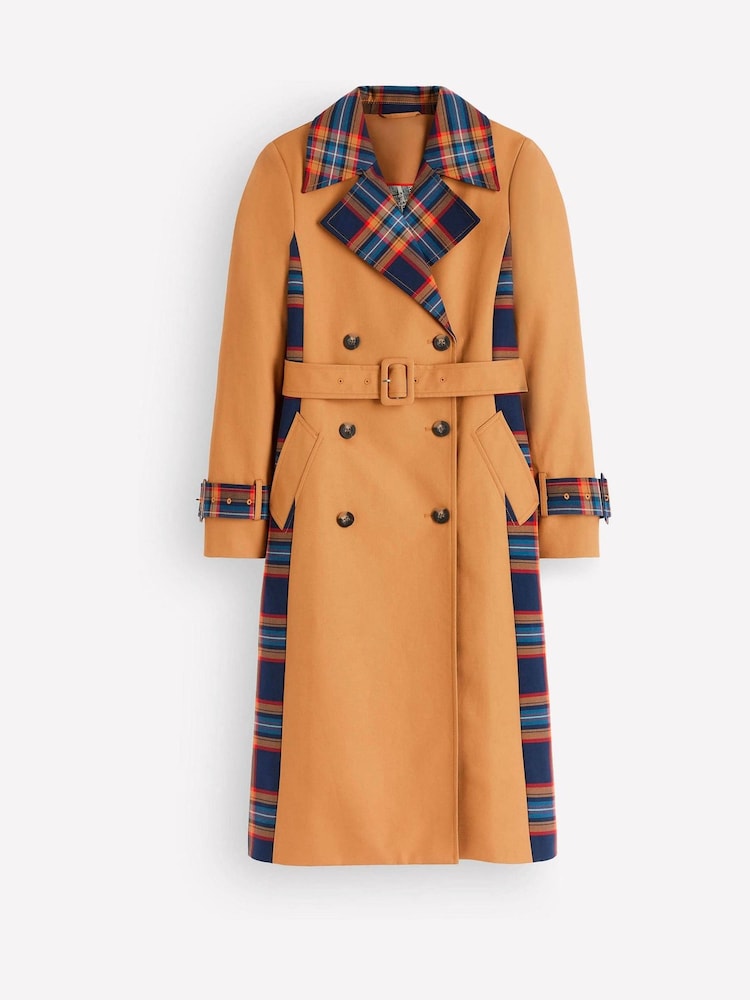 Boden Brown Double Breasted Trench Coat - Image 7 of 7