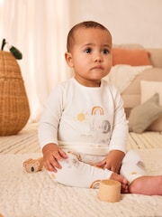 Cream Elephant Baby 100% Cotton Top And Leggings Set (0mths-2yrs) - Image 1 of 12