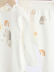 Cream Elephant Baby 100% Cotton Top And Leggings Set (0mths-2yrs) - Image 9 of 12