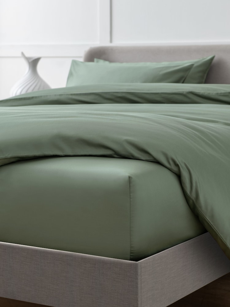 Sage Green Collection Luxe 400 Thread Count 100% Egyptian Deep Fitted Cotton Sateen Sheet - Image 1 of 2