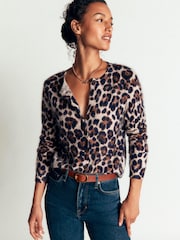 Boden Brown Kat Brushed Cashmere Cardigan - Image 1 of 6