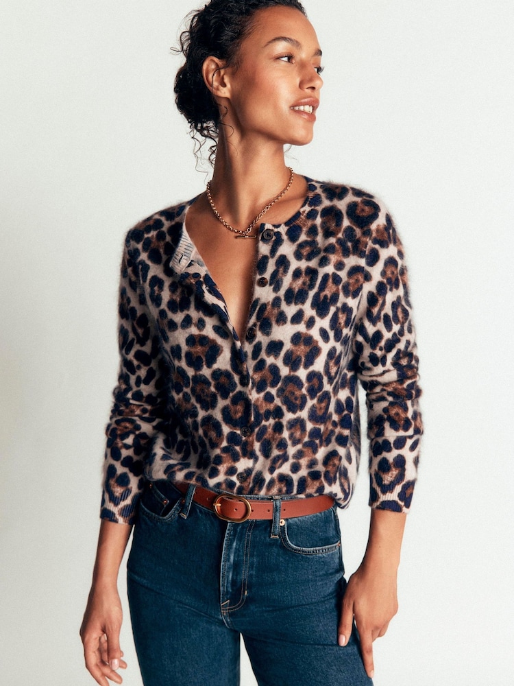 Boden Brown Kat Brushed Cashmere Cardigan - Image 1 of 6