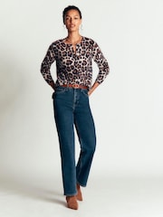 Boden Brown Kat Brushed Cashmere Cardigan - Image 3 of 6