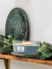 Woodwick Blue Ellipse Evergreen Cashmere Scented Jar Candle - Image 1 of 3