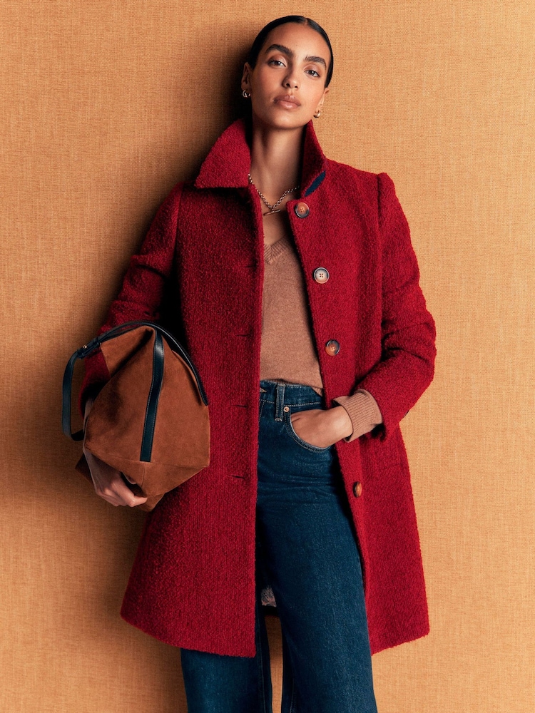 Boden Red Aylesford Wool Coat - Image 1 of 7