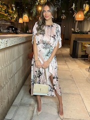 AX Paris Printed Batwing Top Wrap Skirt Midi Dress - Image 4 of 4