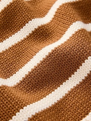 Boden Brown Stripe Lucy Cotton V-Neck Jumper - Image 7 of 7