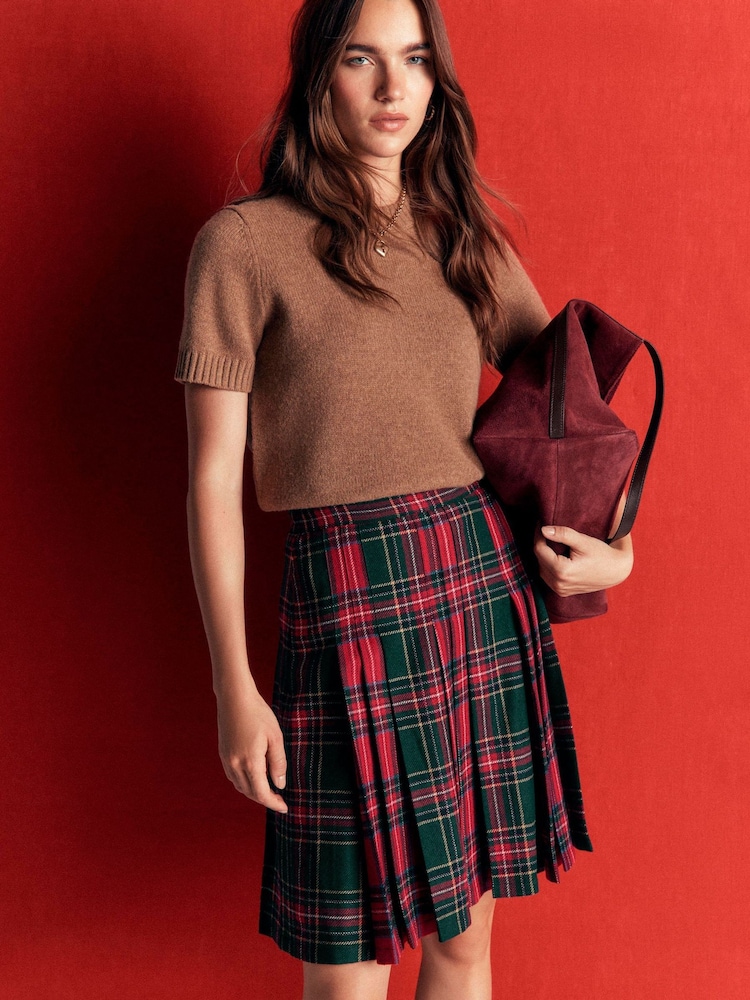 그린 - Boden Multi Panel Wool Blend Skirt - 6의 이미지 1