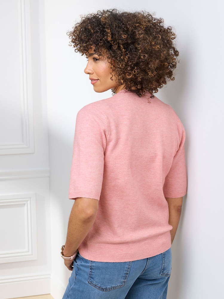Cotton Traders Fine Knit Short Sleeve Cardigan - Image 2 of 4
