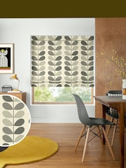 Orla Kiely Grey 100% Cotton Stem Made To Measure Roman Blind - Image 1 of 5