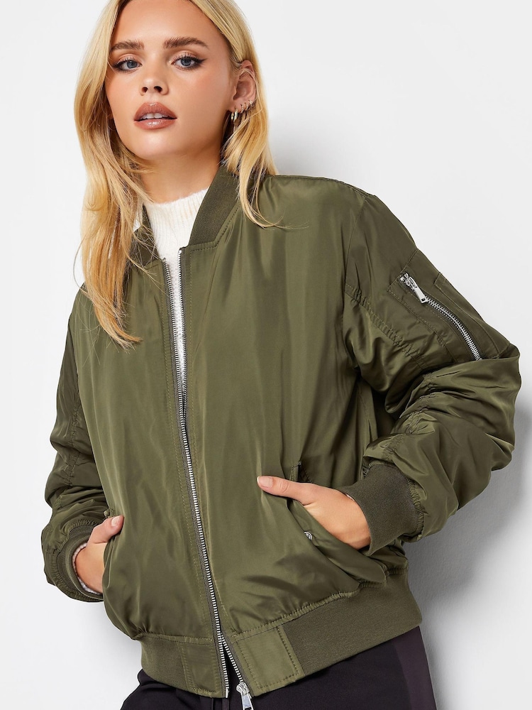 PixieGirl Petite Green Bomber Jacket - Image 1 of 4