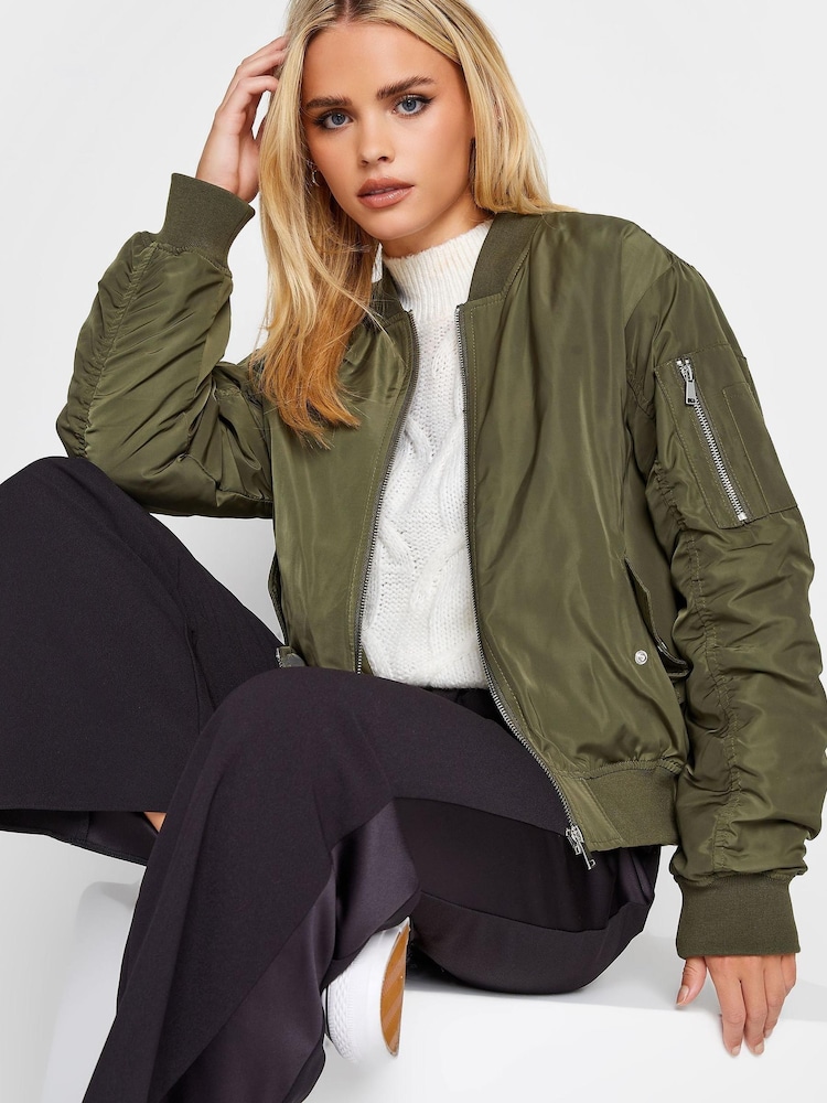 PixieGirl Petite Green Bomber Jacket - Image 4 of 4