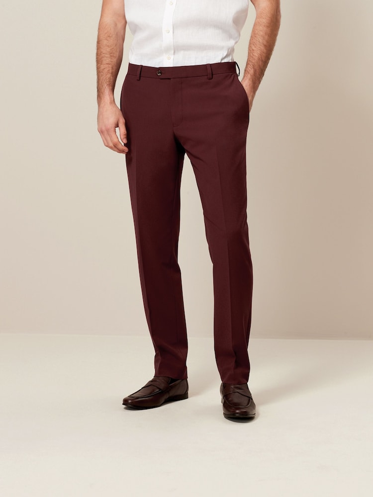 Brick Red Regular Fit Motionflex Stretch Suit: Trousers - Image 1 of 8