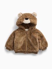 MORI Supersoft Fleece Lined Bear Faux Fur Hooded Jacket - Image 2 de 3