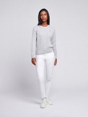 U.S. Polo Assn. Grey Crew Neck Cable Knit Jumper - Image 3 of 7