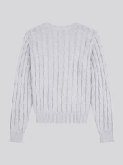 U.S. Polo Assn. Grey Crew Neck Cable Knit Jumper - Image 6 of 7