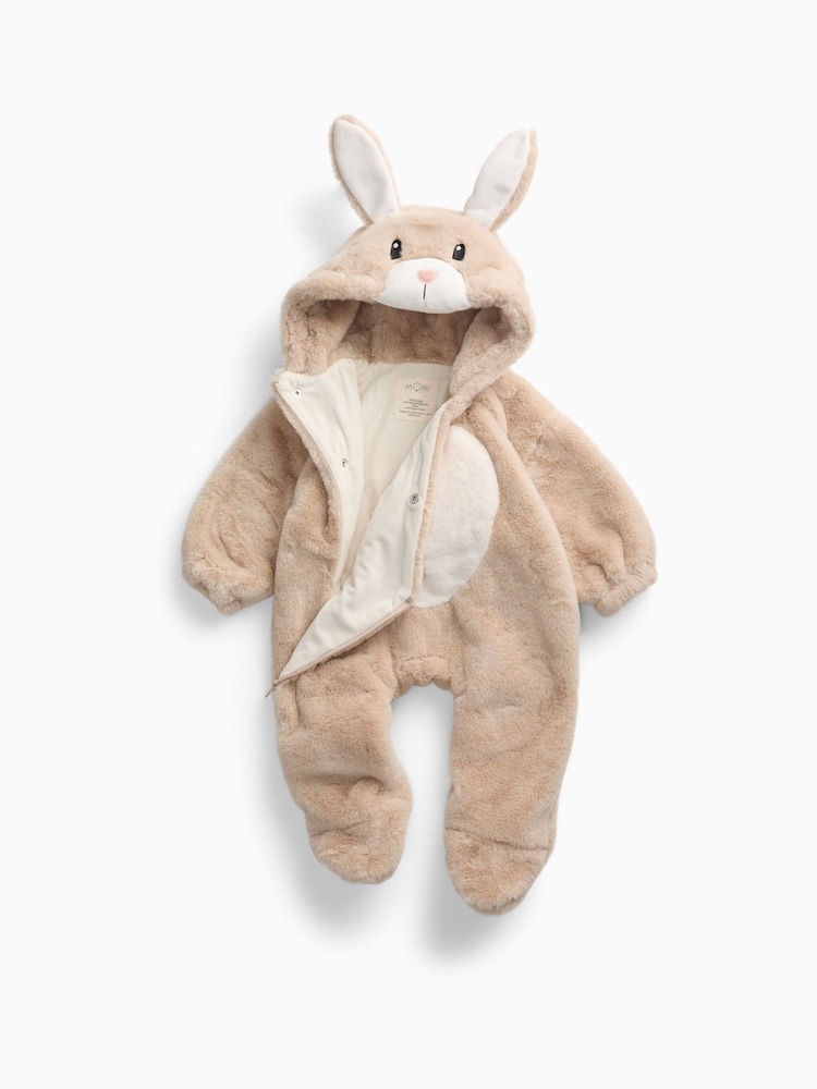 MORI Supersoft Fleece Lined Bunny Faux Fur Pramsuit - Bild 1 av 3