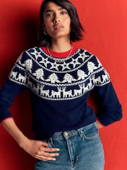 Boden Blue Edie Fair Isle Jumper - Image 1 of 7