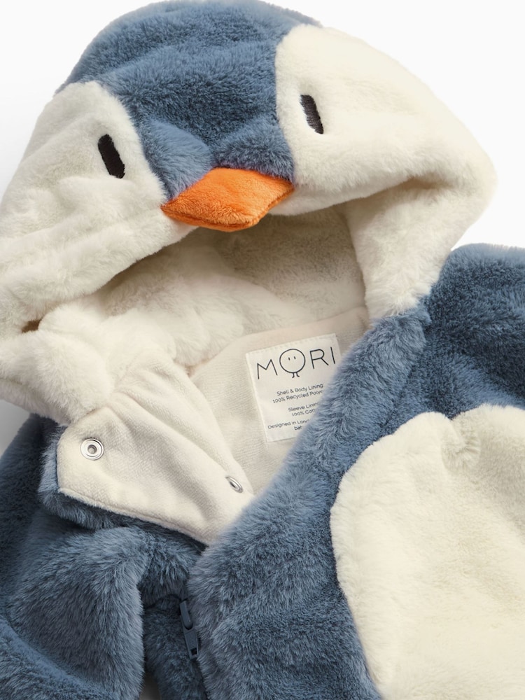 MORI Supersoft Fleecefodrad Penguin Faux Fur Barnvagn - Bild 4 av 4