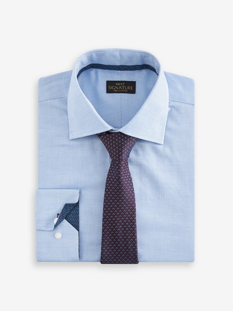 أزرق فاتح - تلبيس قياسي - حزمة من قميص مميز من مجموعة Signature بأساور واحدة و ربطة عنق - صورة 6 من 6 أزرق فاتح - تلبيس قياسي - حزمة من قميص مميز من مجموعة Signature بأساور واحدة و ربطة عنق - صورة 6 من 6