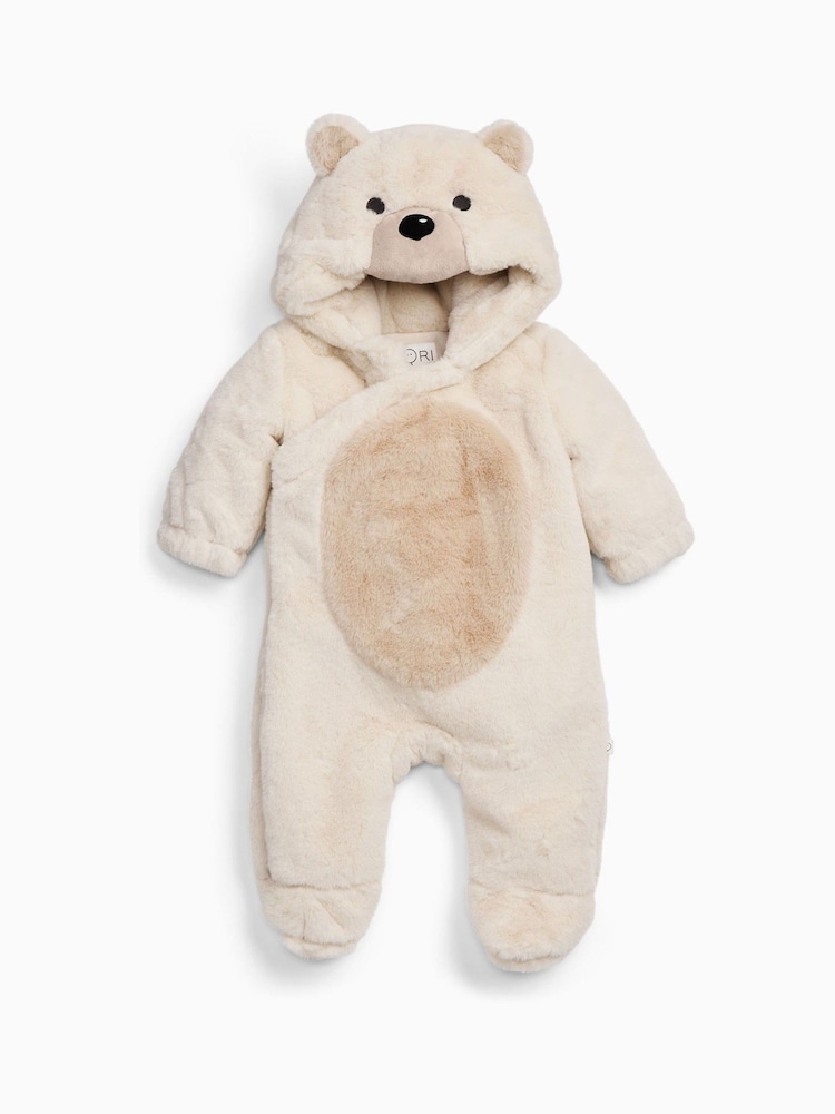 MORI Supersoft Fleece Lined Polar Bear Faux Fur Pramsuit - Bild 2 av 4