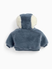 MORI Blue Supersoft Fleece Lined Penguin Faux Fur Hooded Jacket - Image 3 of 3