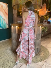 AX Paris Halterneck Dipped Hem Midi Dress - Image 2 of 4