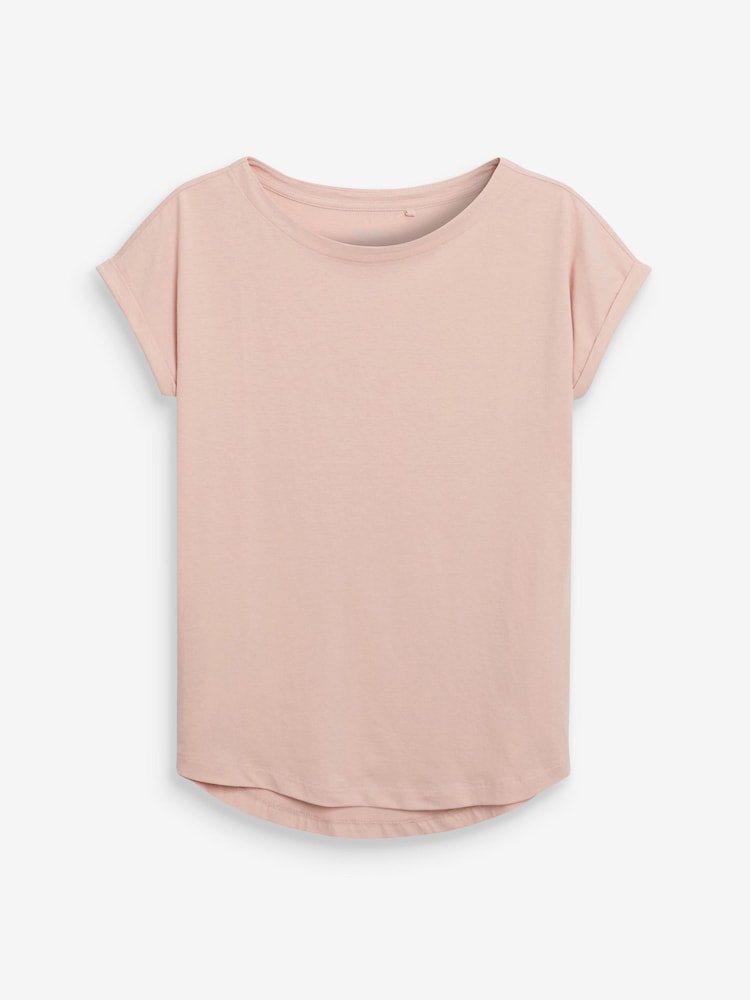 Pink Light Cap Sleeve T-Shirt Top - Image 4 of 4