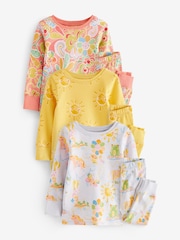 Mehrfarbig mit Cartoon - Langärmeliger Kuschel-Pyjama mit Druck, im 3er-Pack (9Monate–10Jahre) - Bild 7 von 12