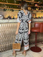 AX Paris V-Neck Black Jumpsuit - Image 2 of 4