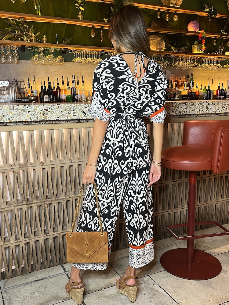 AX Paris V-Neck Black Jumpsuit - Image 2 of 4