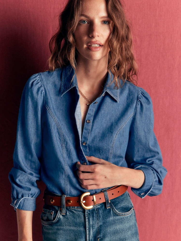 Boden Blue Sky Denim Shirt - Image 1 of 6 Boden Blue Sky Denim Shirt - Image 1 of 6
