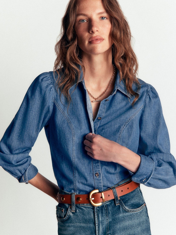 Boden Blue Sky Denim Shirt - Image 2 of 6 Boden Blue Sky Denim Shirt - Image 2 of 6