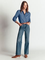 Boden Blue Sky Denim Shirt - Image 4 of 6
