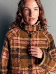 Boden Green Short Funnel Neck Wool Coat - Image 2 of 7