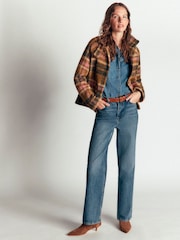 Boden Green Short Funnel Neck Wool Coat - Image 4 of 7